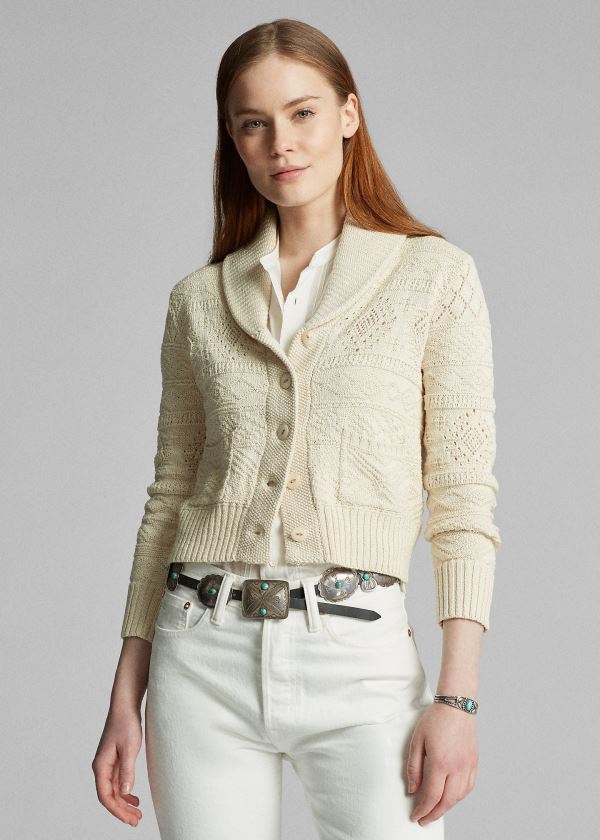 Women's Ralph Lauren Cropped Cotton-Silk Cardigan | 306287OFB